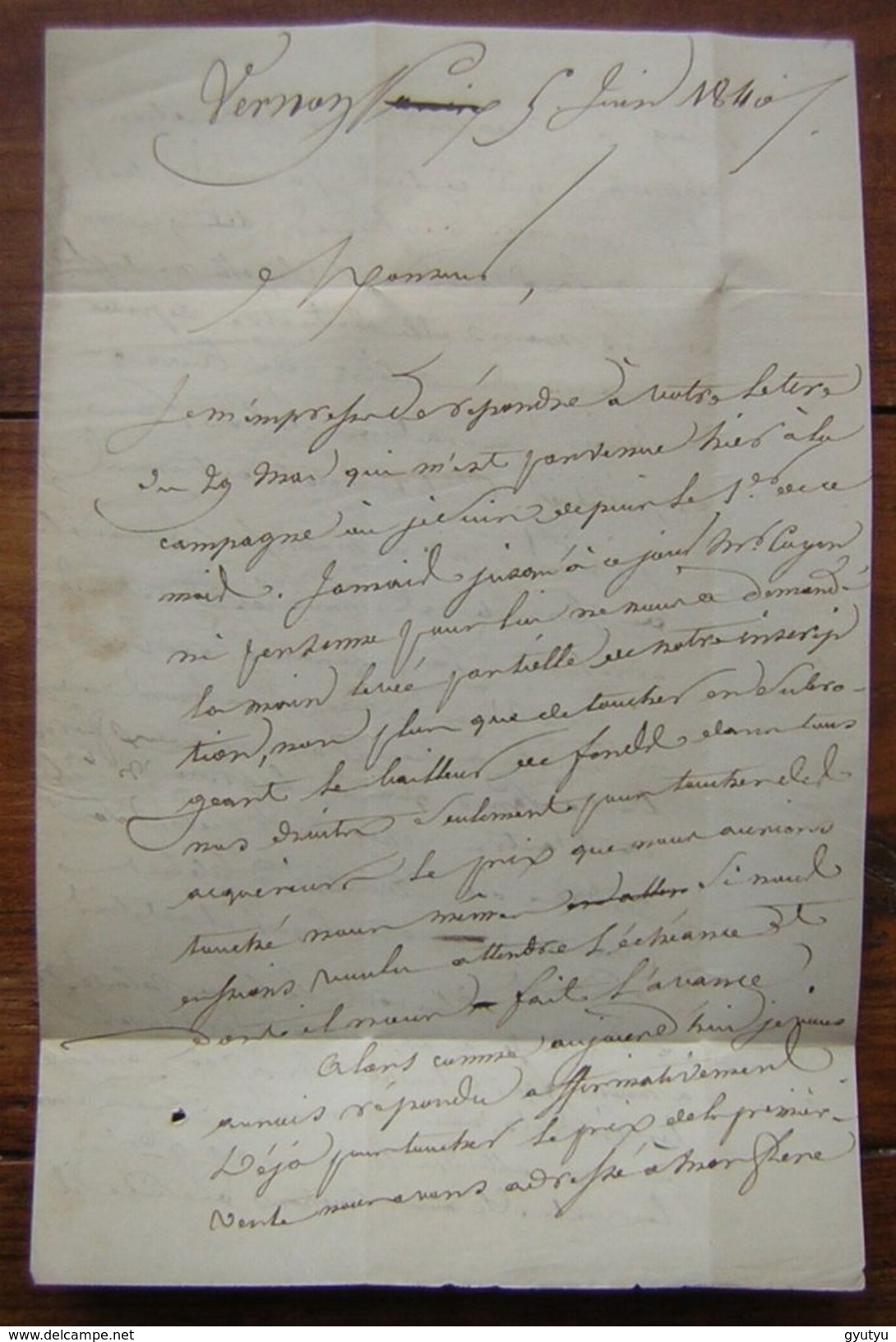 1840 Vernon (Eure) Lettre Pour Epense - 1801-1848: Vorläufer XIX