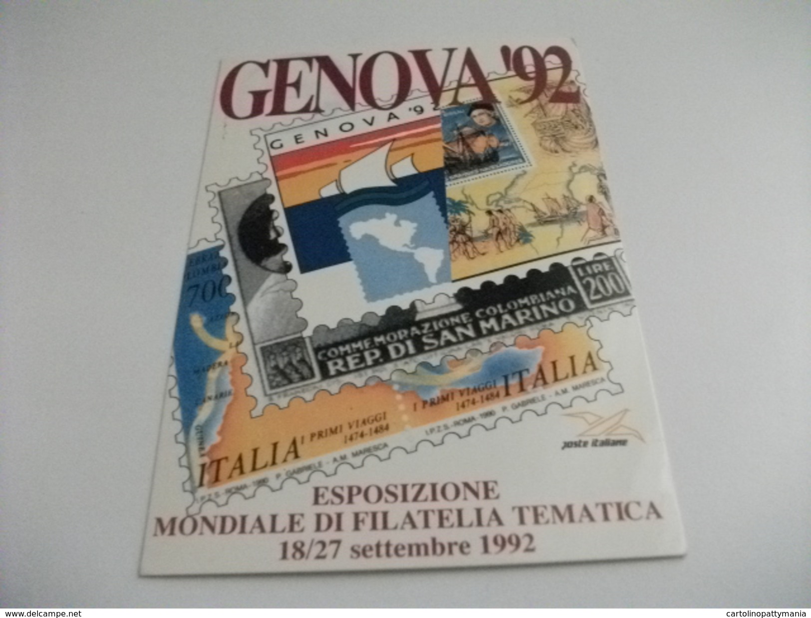 STORIA POSTALE FRANCOBOLLO COMMEMORATIVO COLOMBO ITALIA DISPACCIO STRAORDINARIO PER NEW YORK GENOVA 92 DESTRIERO - Manifestazioni