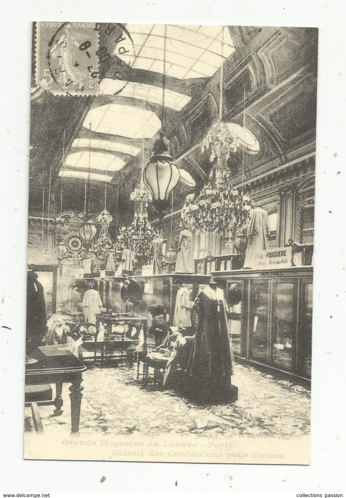 Reproduction D'une Cp , Commerce , Grands Magasins Du LOUVRE , Paris , Cartes D'autrefois - Negozi