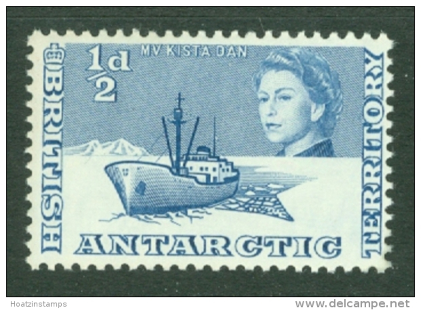 British Antarctic Territory: 1963/69   QE II - Pictorial   SG1     &frac12;d    MH - Unused Stamps