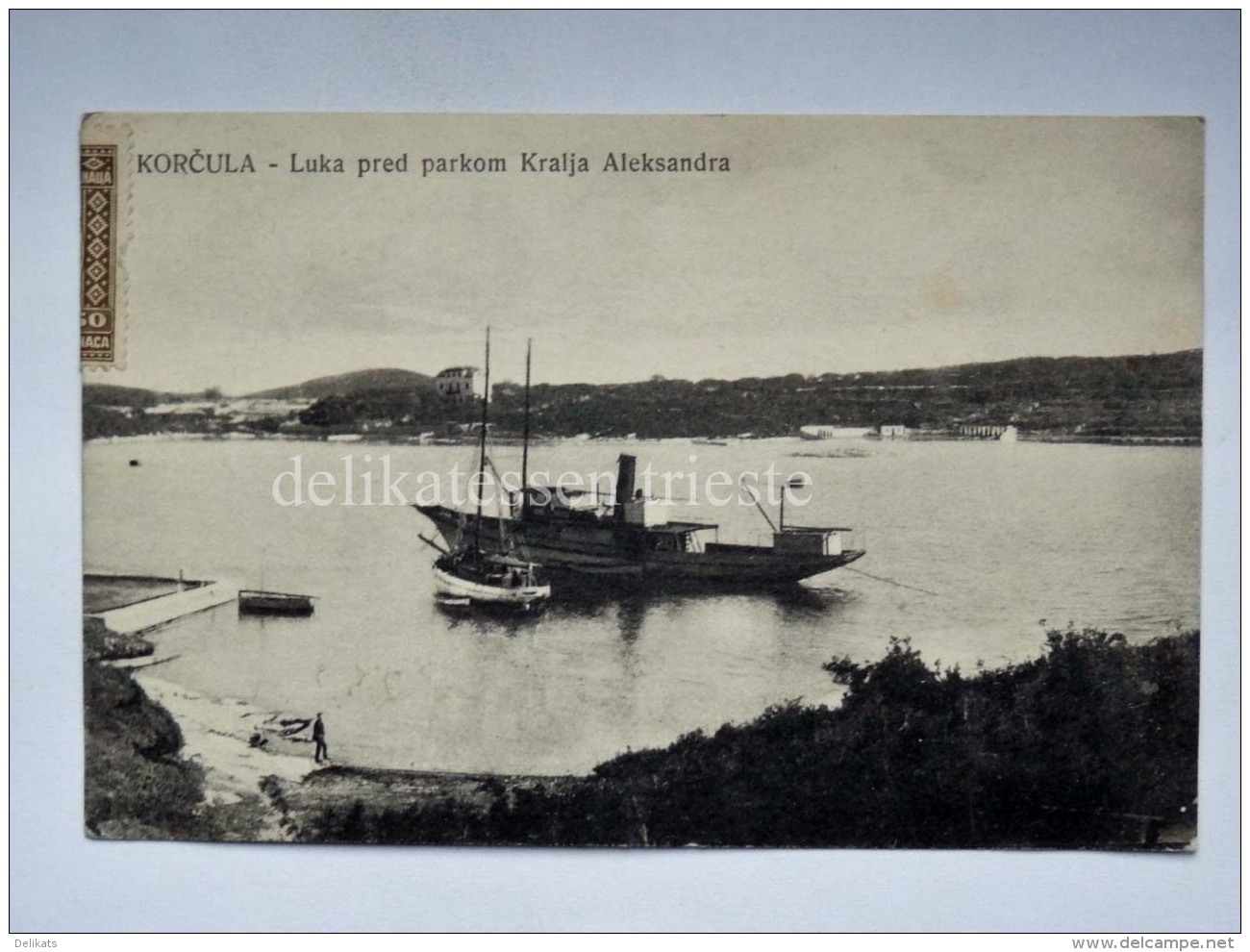 DALMAZIA Dalmatia Croatia CURZOLA Kralja Aleksandra Boat KorÄula AK Postcard - Croatia