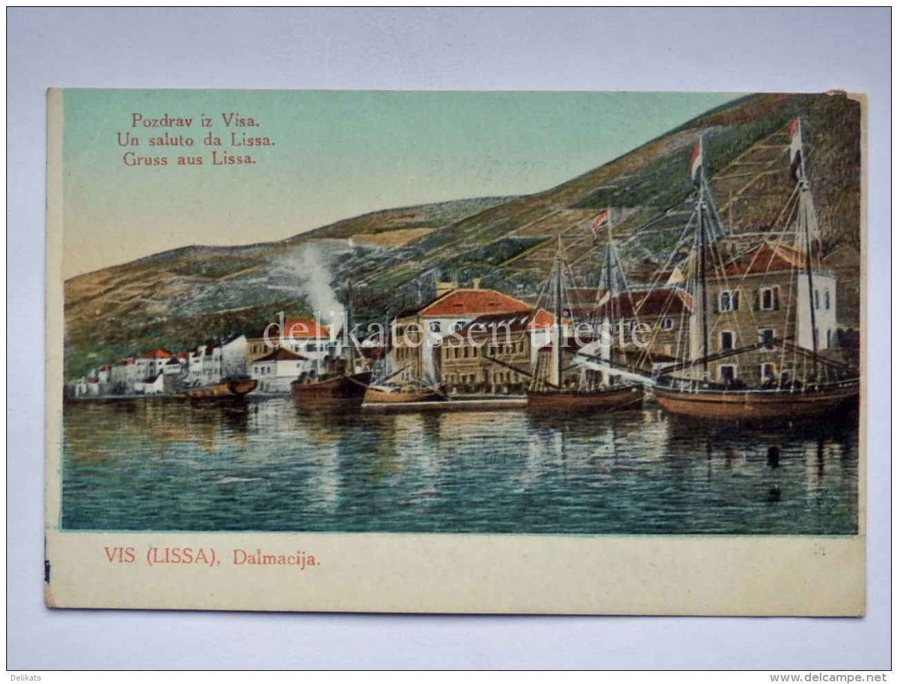 DALMAZIA Dalmatia Croatia Pozdrav Iz Visa Vis Lissa Gruss Aus AK Postcard - Croazia