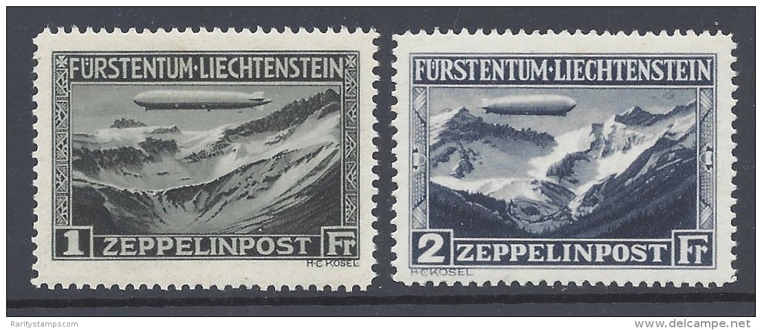 LIECHTENSTEIN 1931 ZEPPELIN N&ordm; 7/8 - Poste Aérienne