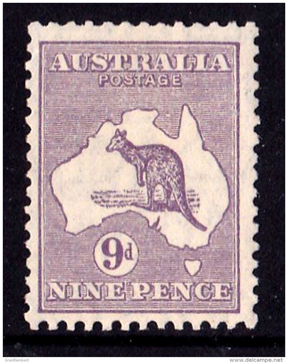 Australia 1929 Kangaroo 9d Violet Small Multiple Watermark MH - - Nuovi