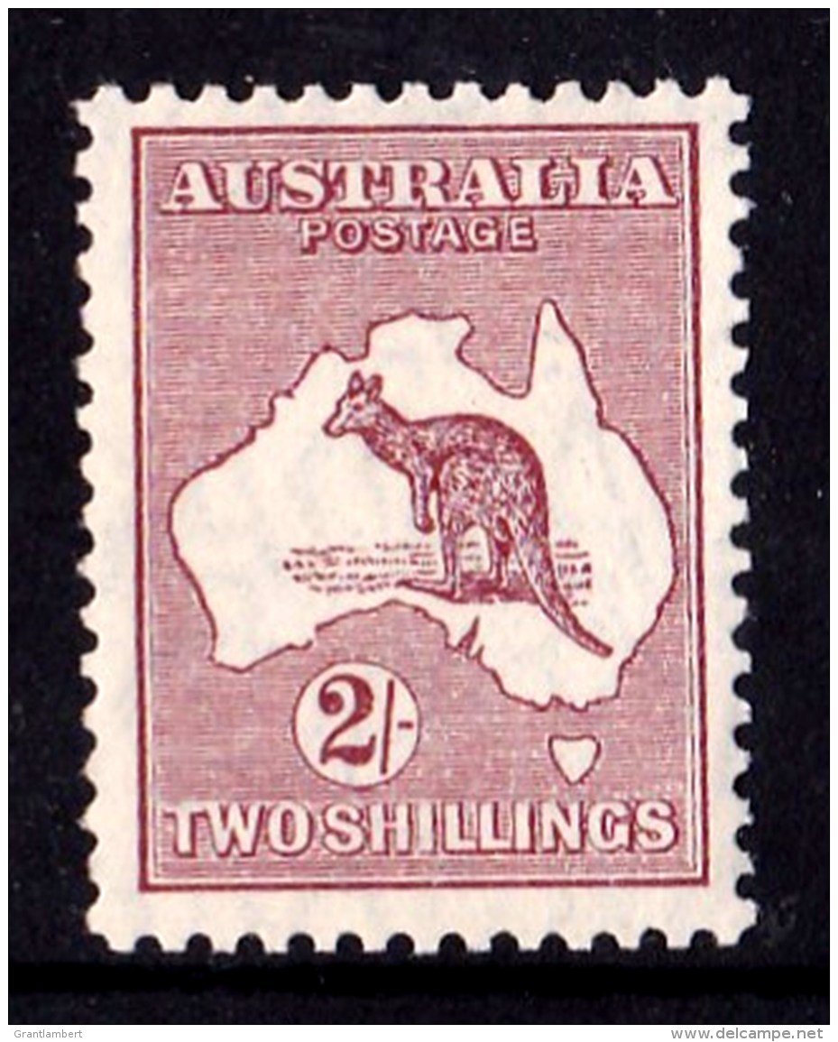 Australia 1929 Kangaroo 2/- Maroon Small Multi Wmk Mint Hinged - Mint Stamps