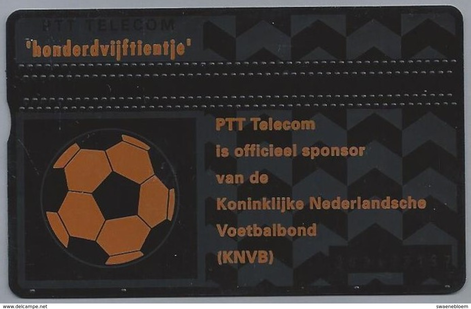 NL.- Telefoonkaart.Nederland. PTT Telecom.officieel Sponsor Van De KNVB. Honderdvijftientje. 25 Gulden. Voetbal. 343A - Openbaar