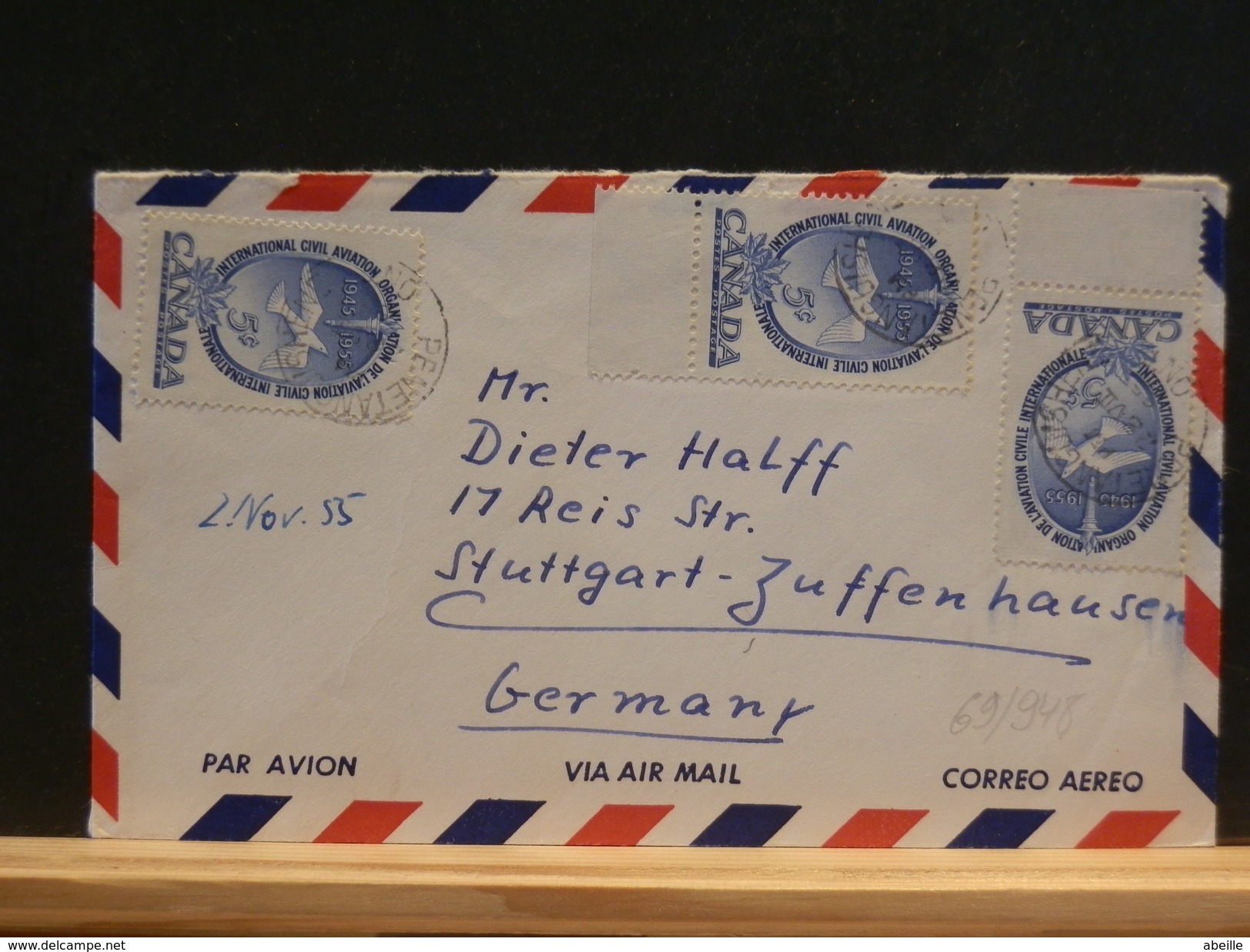 71/948    LETTRE  TO GERMANY  1955 - Briefe U. Dokumente