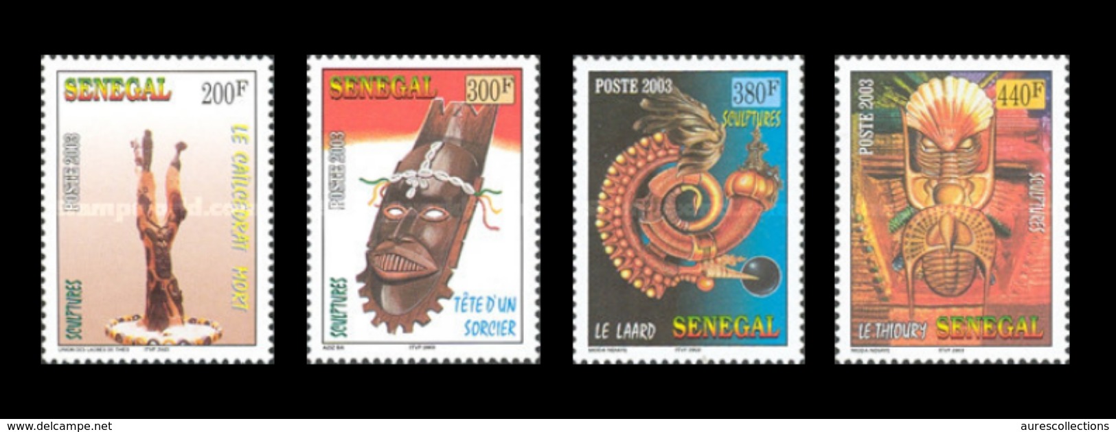 SENEGAL 2003 - MASKS MASQUES MASQUE ET SCULPTURES - RARE -  MNH ** - Sénégal (1960-...)