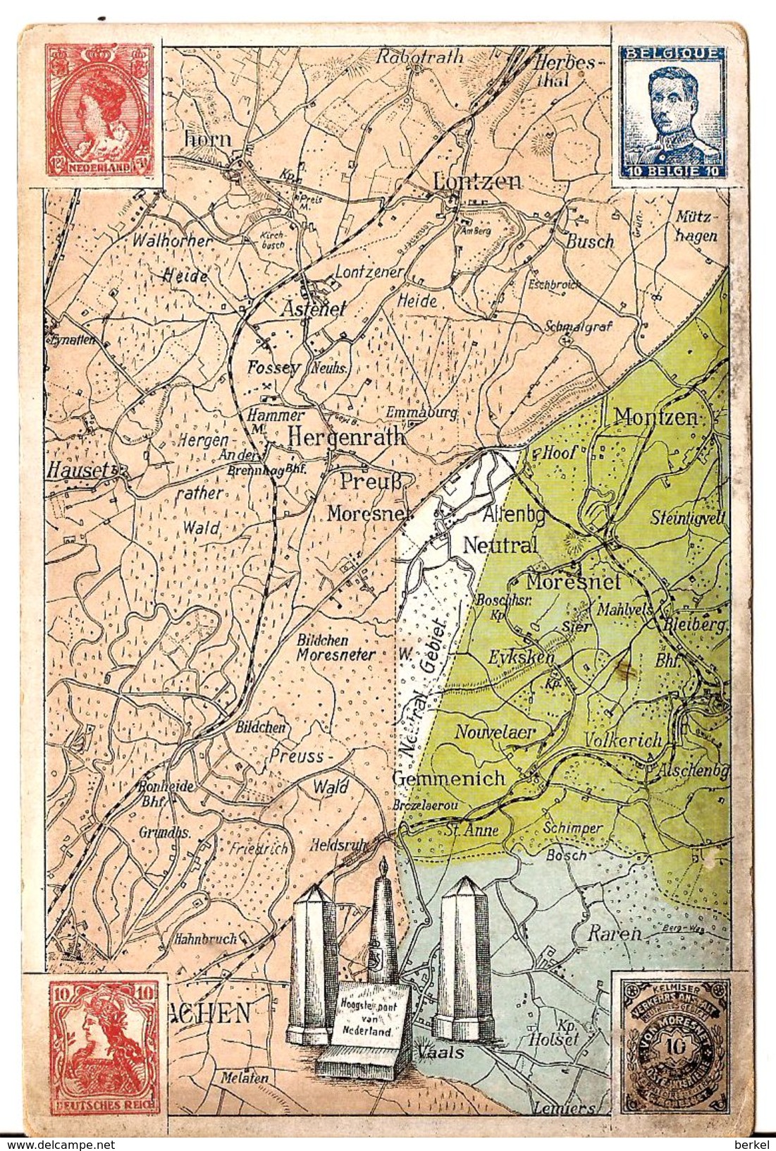 LONTZEN MONTZEN MORENET ASTENET ETC. VIERLÄNDERBLICK AACHEN  6/1049/d5 - Lontzen