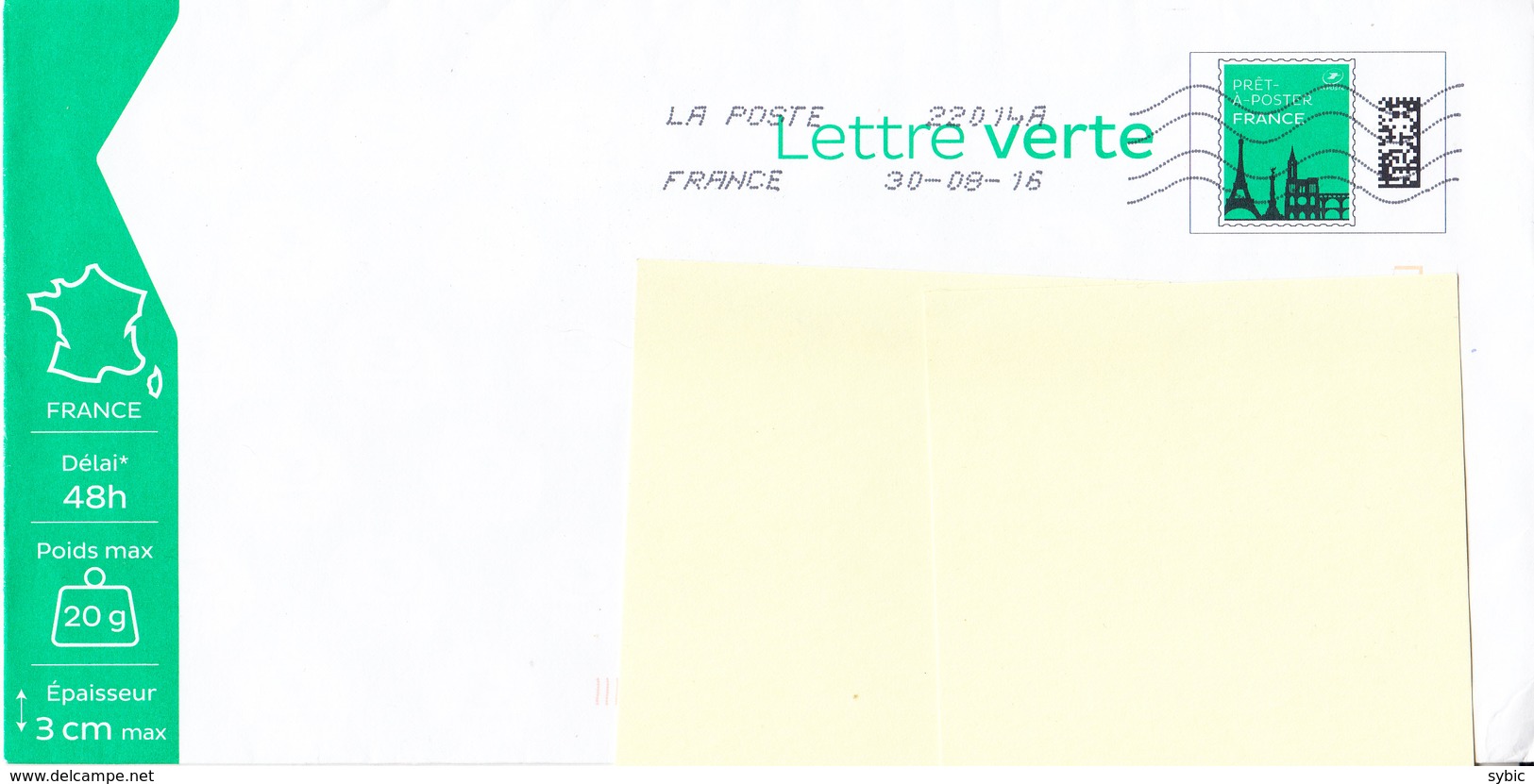 FRANCE - PAP Lettre Verte - 2016 - Covers & Documents