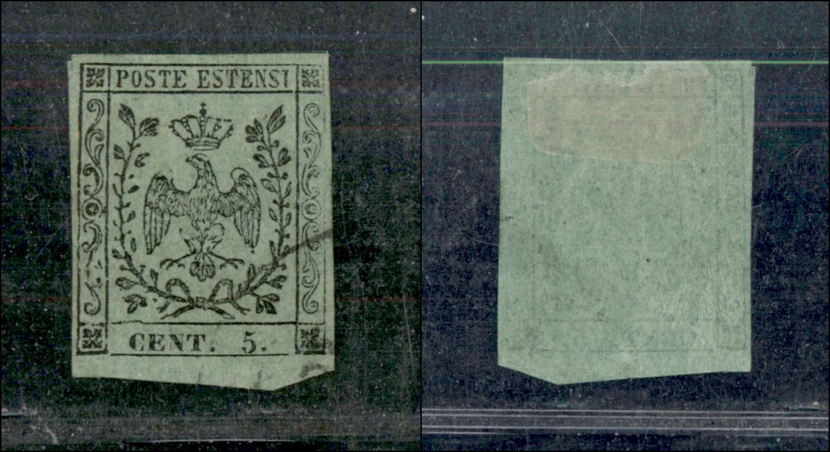 10073 MODENA - 1852 - 5 Cent Verde (7) Usato (70) - Autres & Non Classés