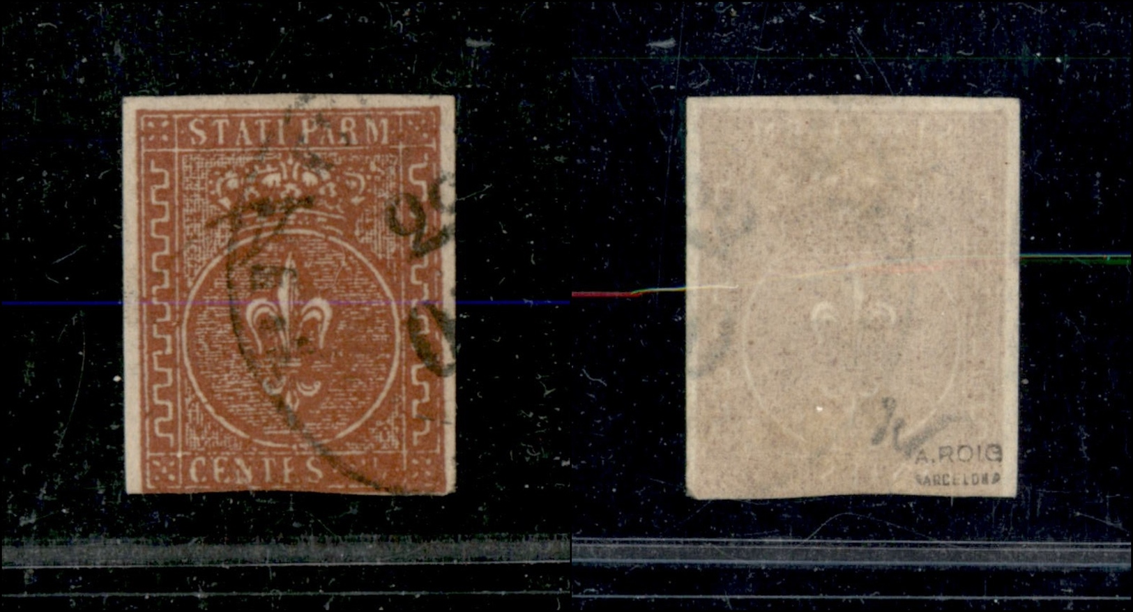 10132 PARMA - 1855 - 25 Cent Bruno Rosso (8) Usato (800) - Other & Unclassified