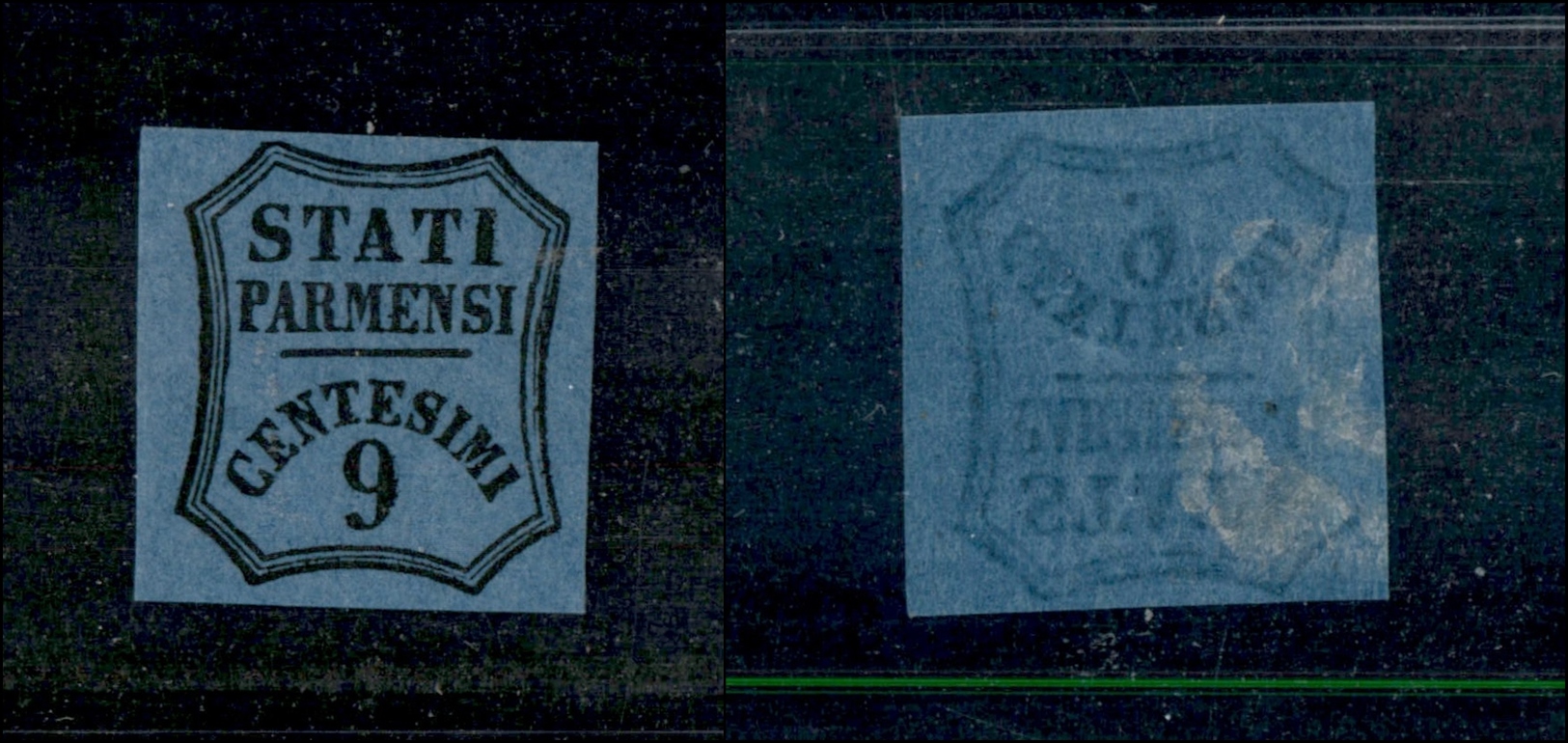 10134 PARMA - 1857 - Non  Emessi - 9 Cent Azzurro (2A) - Other & Unclassified