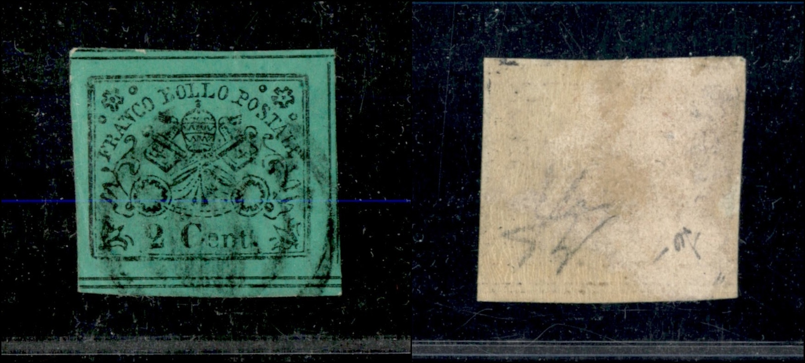 10168 PONTIFICIO - 1867 - 2 Cent Verde Giallo (13) Usato (600) - Other & Unclassified