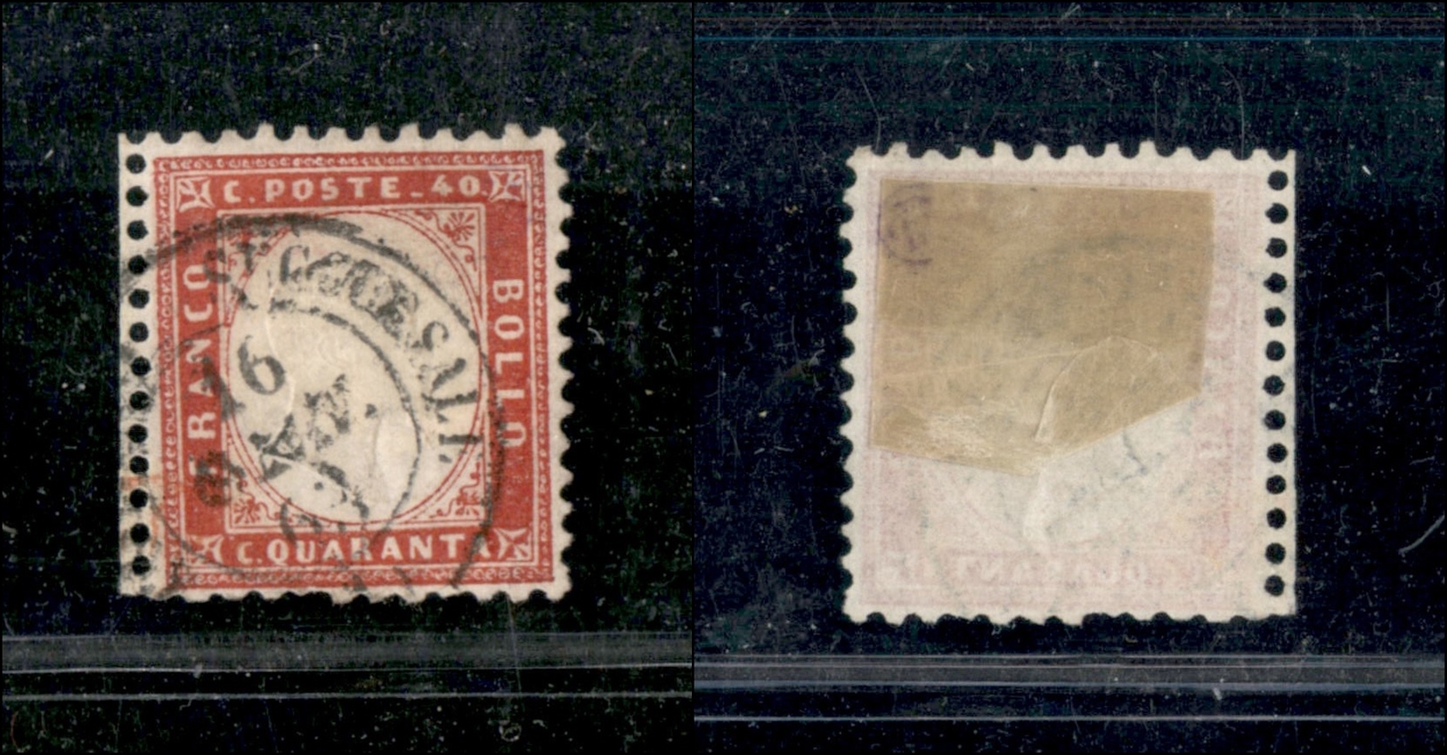 10360 REGNO - 1862 - 40 Cent (3) Bordo Di Foglio - Usato (325) - Autres & Non Classés