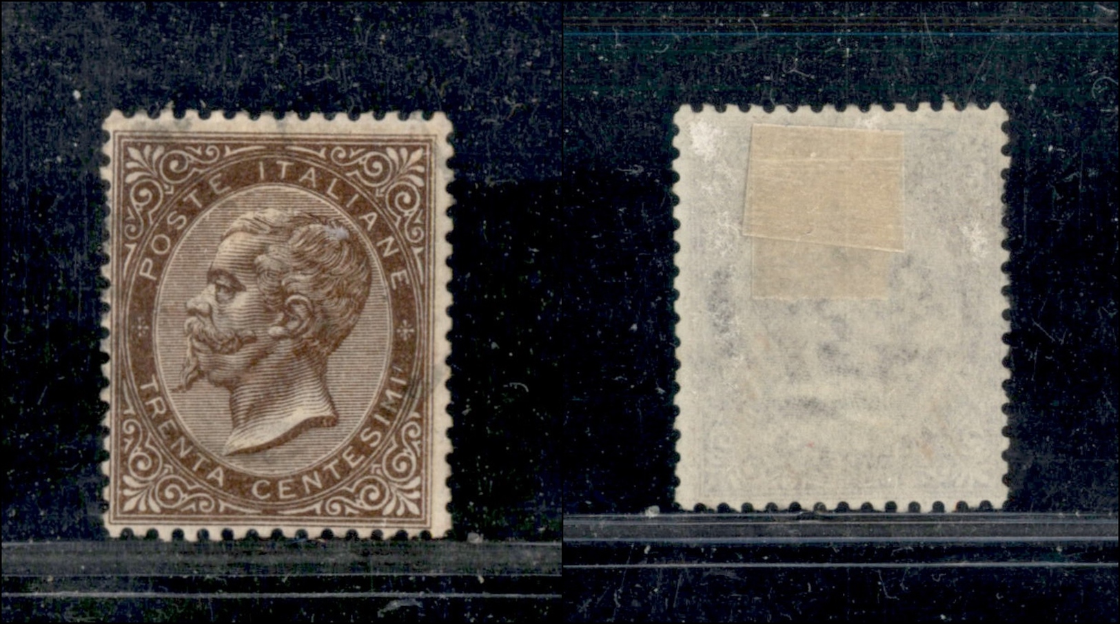 10383 REGNO - 1863 - 30 Cent De La Rue Bruno Scuro (L19a) Annullo Invisibile (125) - Sonstige & Ohne Zuordnung