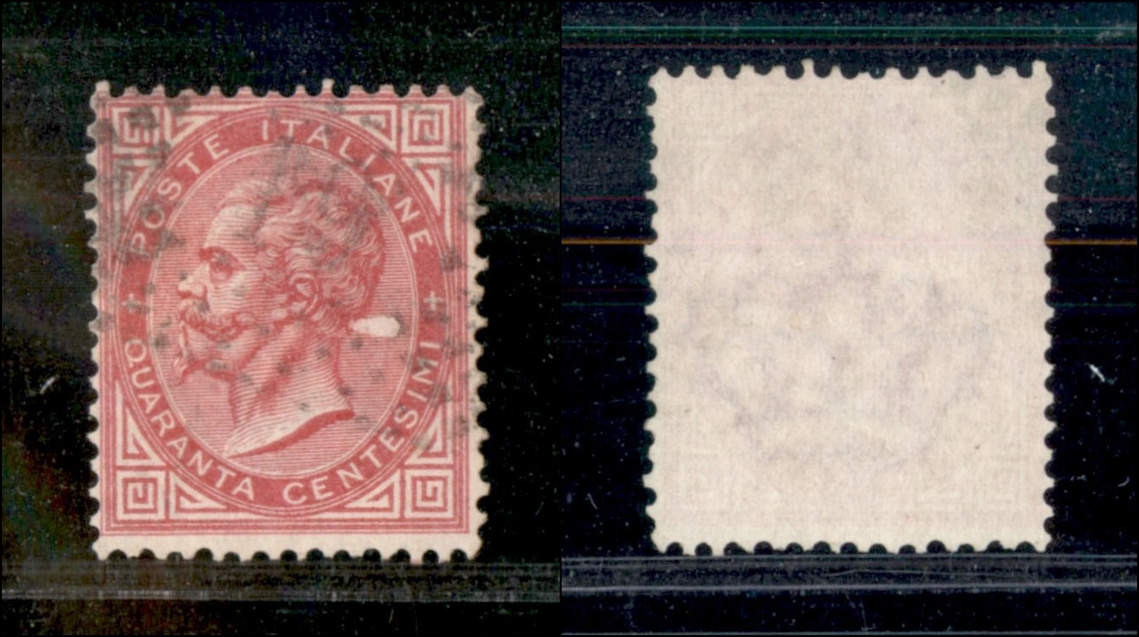 10384 REGNO - 1863 - 40 Cent (20) - Bella Falla Di Stampa Dietro La Nuca - Non Catalogato - Sonstige & Ohne Zuordnung