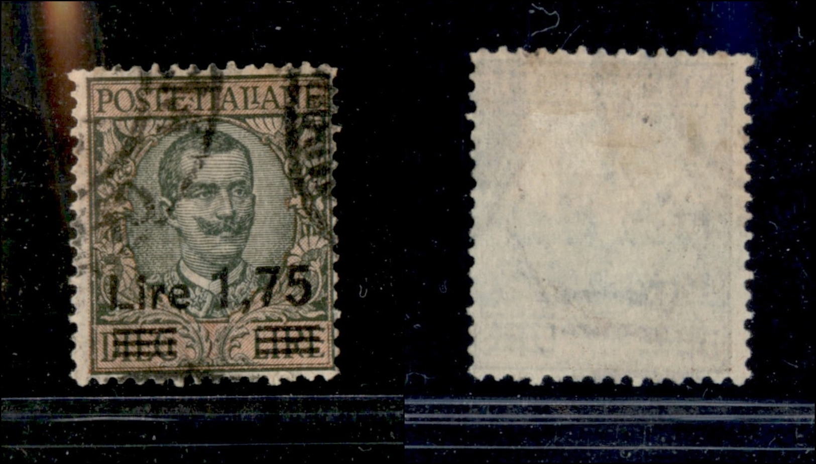 10504 REGNO - 1924/1925 - 1,75 Lire Su 10 Lire Floreale (182) - Usato (50) - Autres & Non Classés