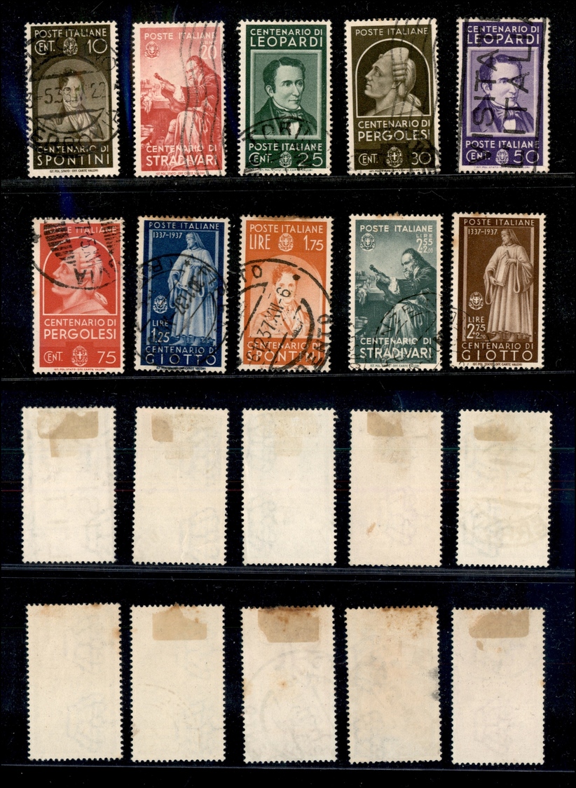 10571 REGNO - 1937 - Uomini Illustri (426/435) - Serie Completa Di 10 Valori - Usati - Annulli Non Garantiti - Sonstige & Ohne Zuordnung