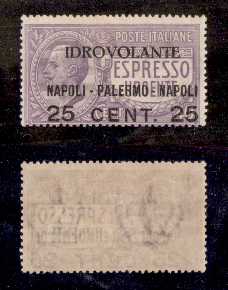 10596 REGNO - P. AEREA  - 1917 - 25 Cent Su 40 Cent Idrovolante (2-Aerea) - Gomma Integra (75) - Sonstige & Ohne Zuordnung