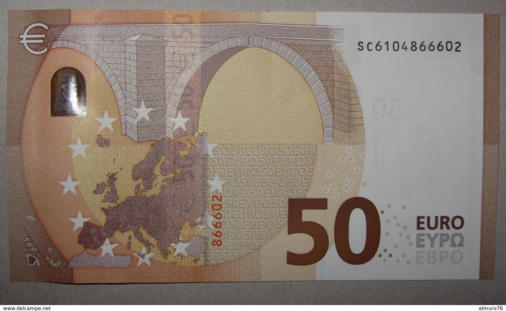 50 EURO S005F3 Italy DRAGHI Serie SC610 Ch 10 Perfect UNC - 50 Euro