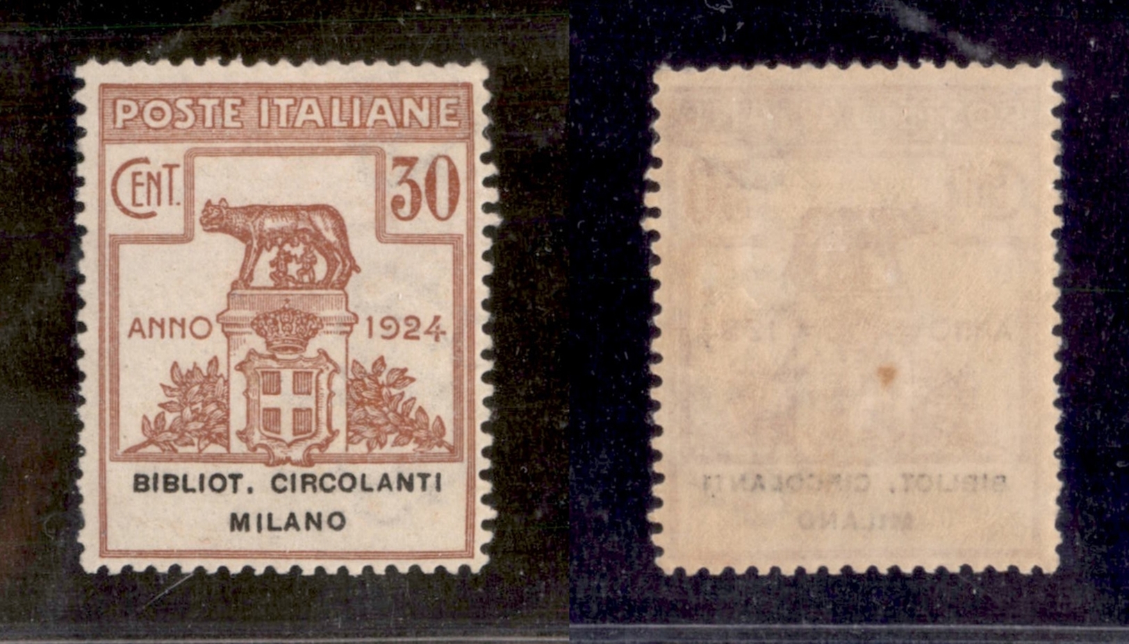 10703 REGNO - PARASTATALI - 1924 - Parastatali -30 Cent Bibliot. Circolanti Milano (15) - Nuovo Con Gomma (160) - Autres & Non Classés