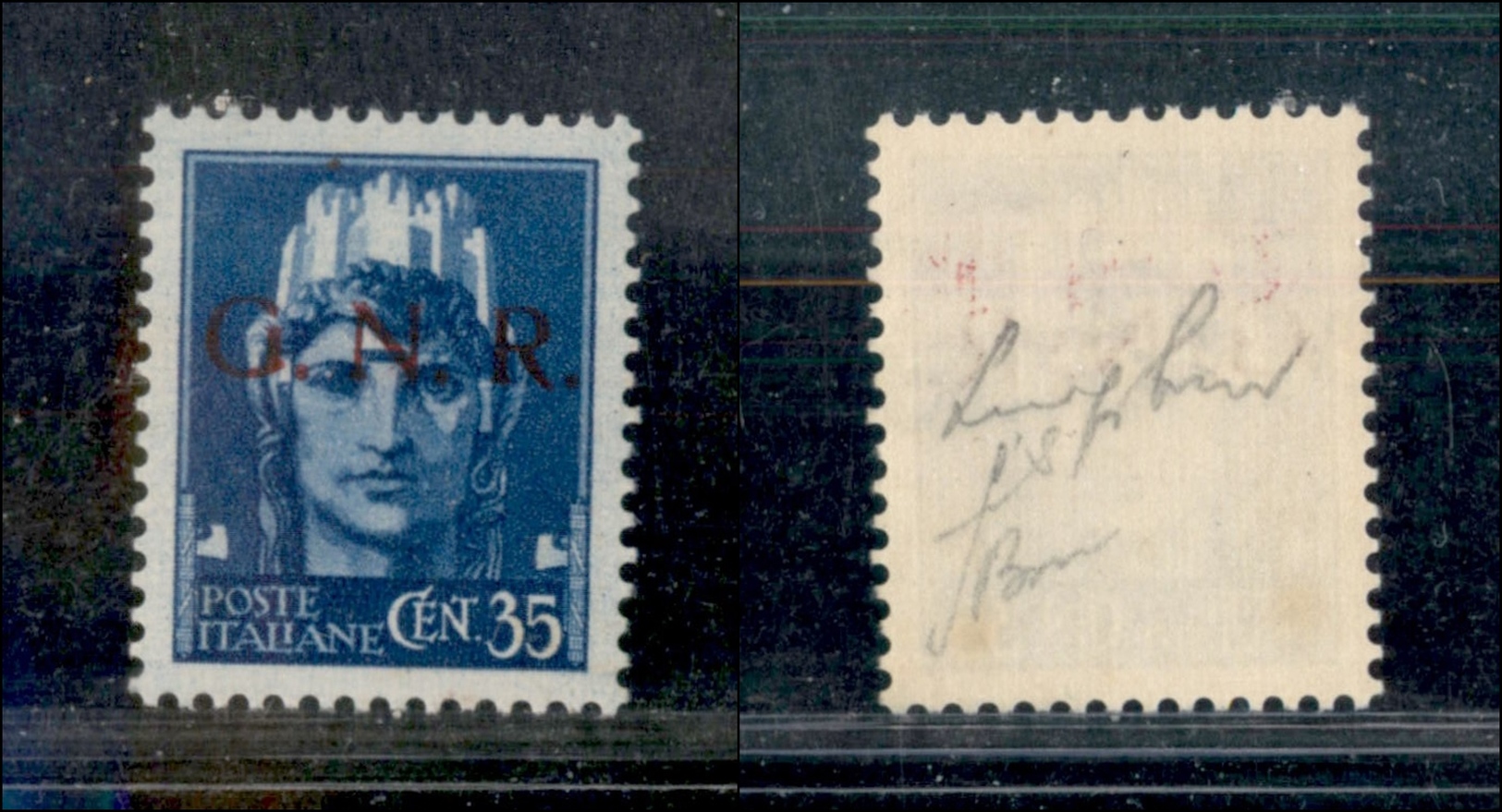 10780 REPUBBLICA SOCIALE - 1943 - GNR Brescia - 35 Cent (476/I) - Ottima Centratura - Gomma Integra - Sirotti - Autres & Non Classés