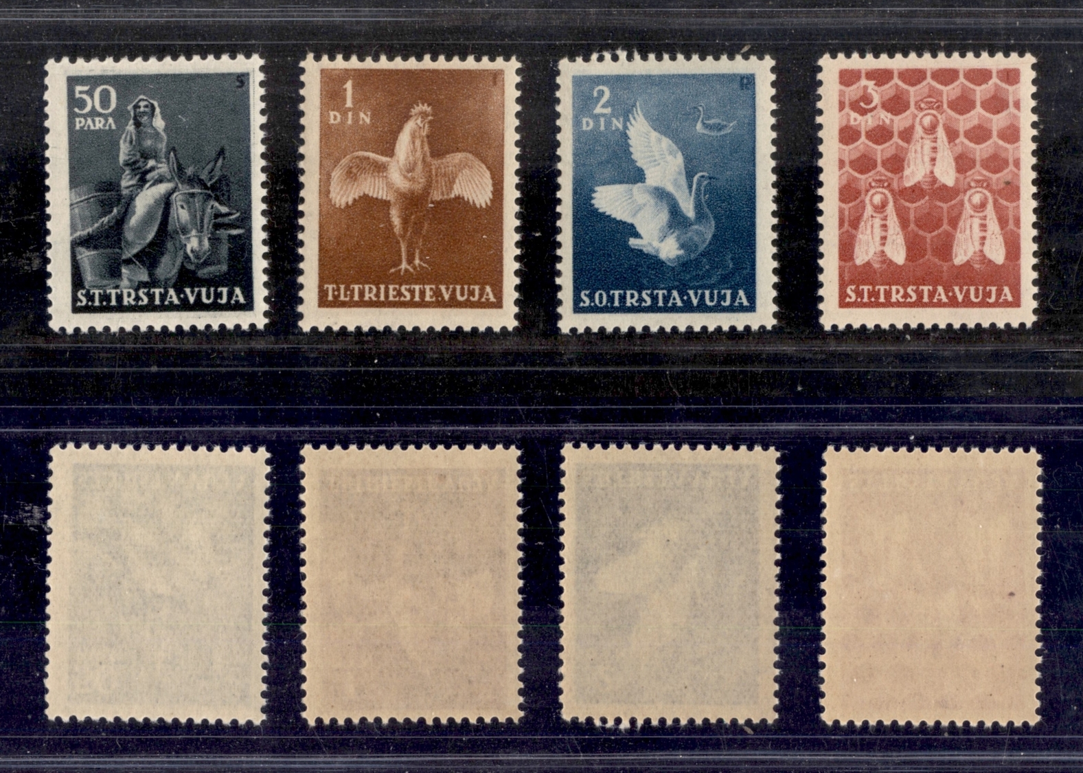 10893 TRIESTE B - 1951 - Animali In Colori Diversi (35/35A/35B/36) Serie Completa Di 4 Valori - Gomma Integra (70) - Autres & Non Classés
