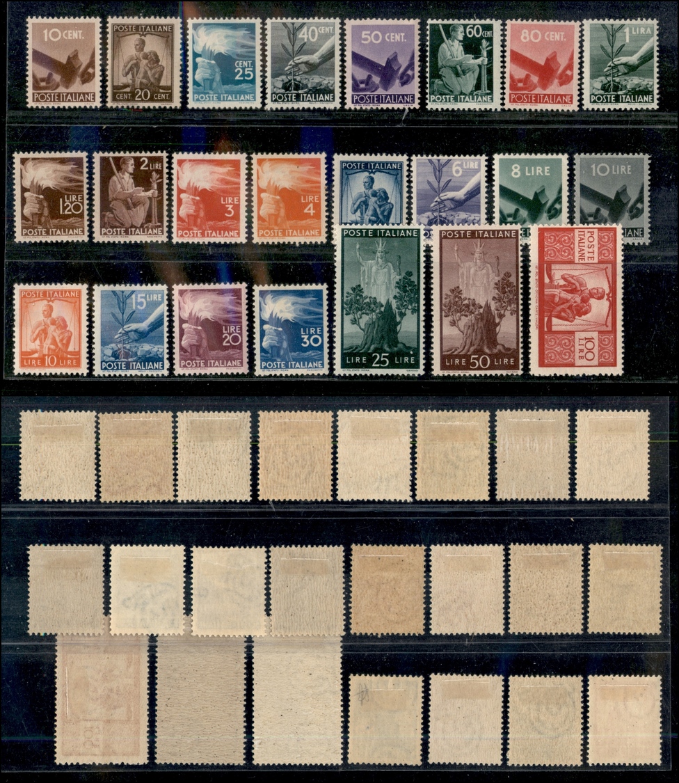 11623 REPUBBLICA - 1945/1948 - Democratica (543/565) - Serie Completa Di 23 Valori - Nuovi Con Gomma (550) - Sonstige & Ohne Zuordnung