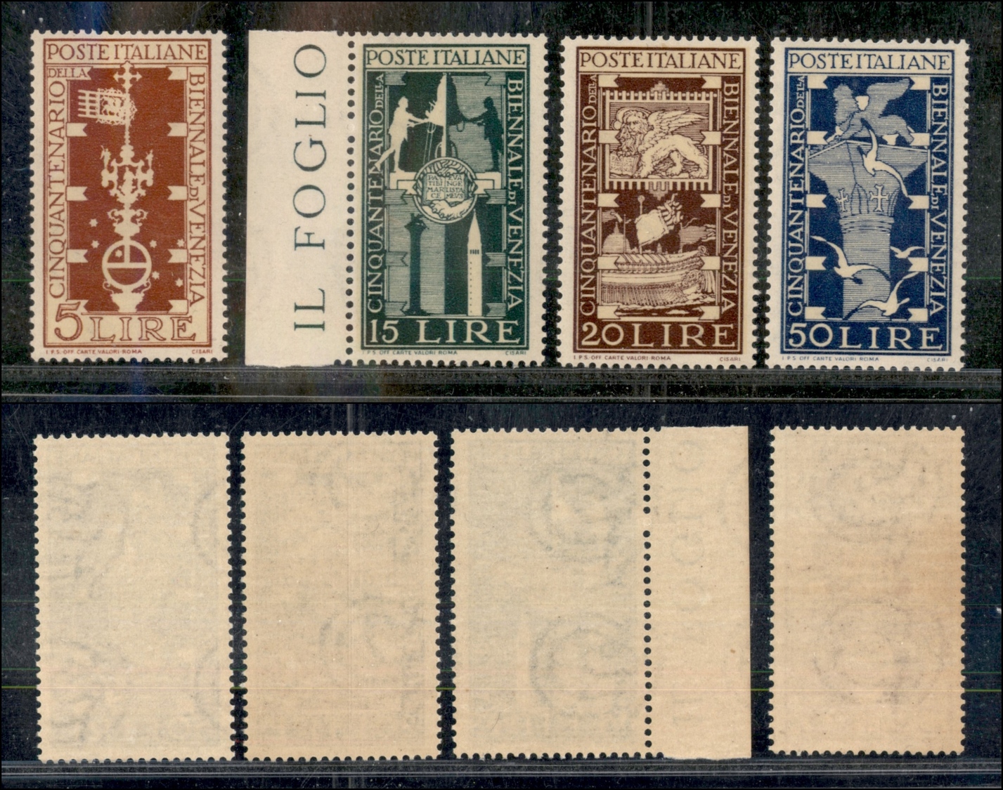 11631 REPUBBLICA - 1949 - Biennale Di Venezia (594/597) - Serie Completa Di 4 Valori - Gomma Integra (100) - Autres & Non Classés