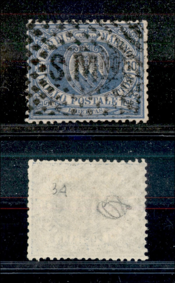 11683 SAN MARINO - 1877 - 10 Cent Stemma (3) - Usato (150) - Autres & Non Classés