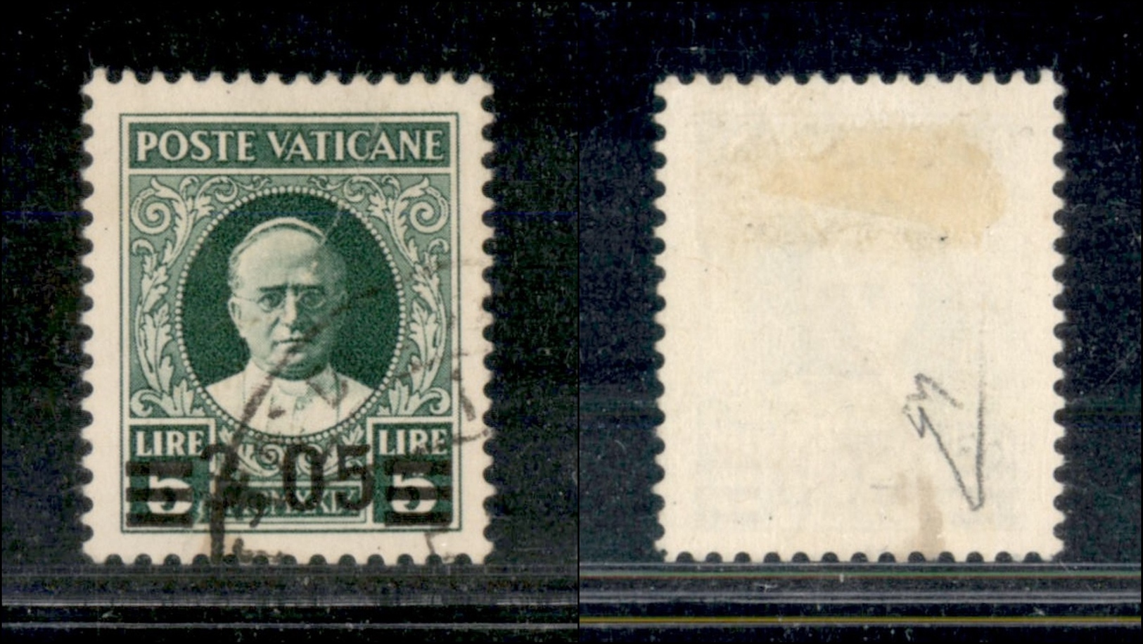 11899 VATICANO - 1934 - 3,05 Lire Su 5 (39) - Leggera Piega Diagonale - Da Esaminare (600) - Autres & Non Classés