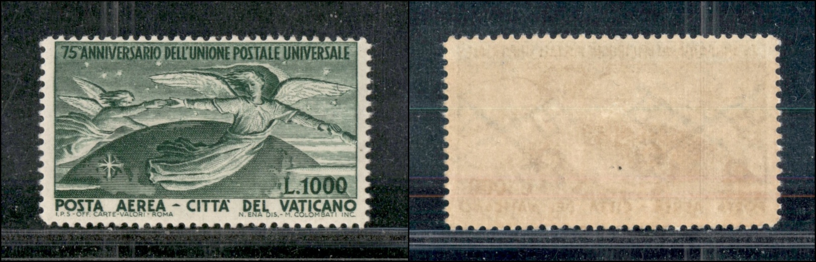 11917 VATICANO - 1949 - 1000 Lire UPU (19 Aerea) - Invisibile Traccia Di Linguella) - Autres & Non Classés