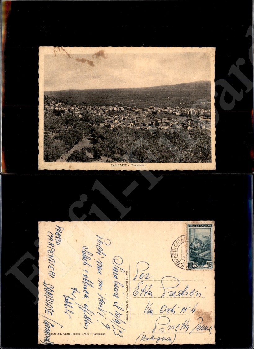 12194 Cartoline - Paesaggistiche - Calabria - Sambiase (CZ) - Panorama - 11.9.1953 FG - Sonstige & Ohne Zuordnung