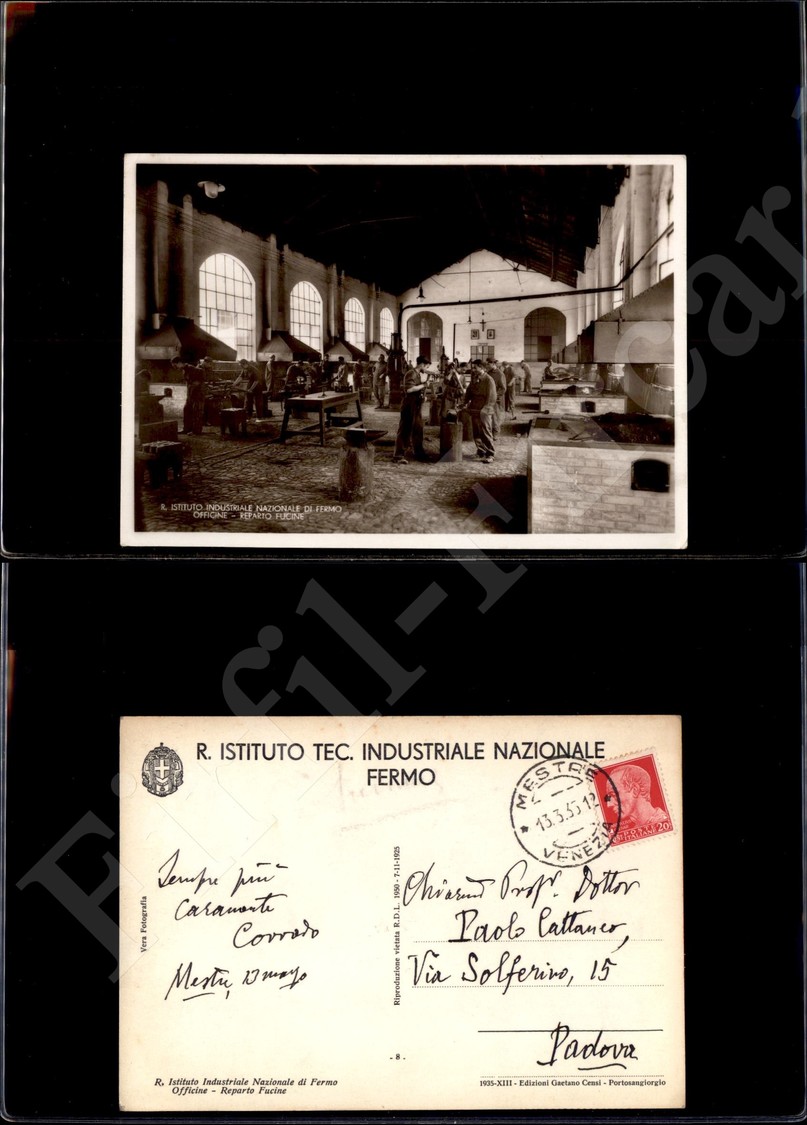 12200 Cartoline - Paesaggistiche - Marche - Fermo - R.Istituto Tec. Industriale Nazionale, Le Fucine - 13.3.1935 FG - Autres & Non Classés