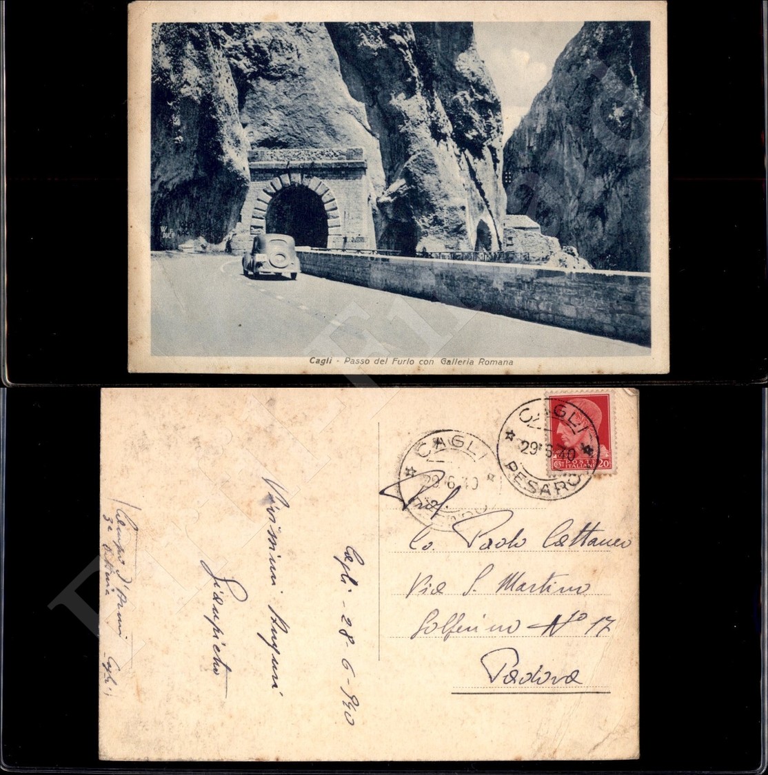12202 Cartoline - Paesaggistiche - Marche - Cagli (PU) - Passo Del Furlo Con Galleria Romana - 29.6.1940 FG - Other & Unclassified