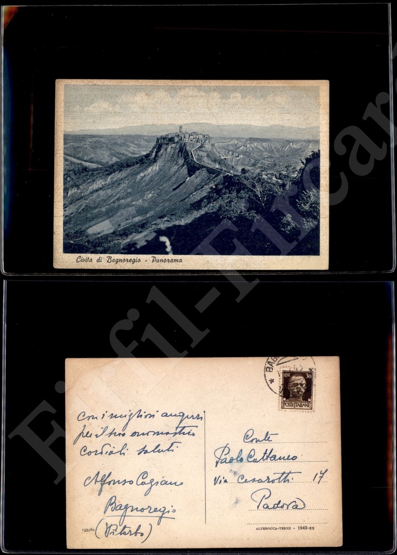 12206 Cartoline - Paesaggistiche - Lazio - Civita Di Bagnoregio (VT) - Panorama - 1.7.1943 FG - Autres & Non Classés