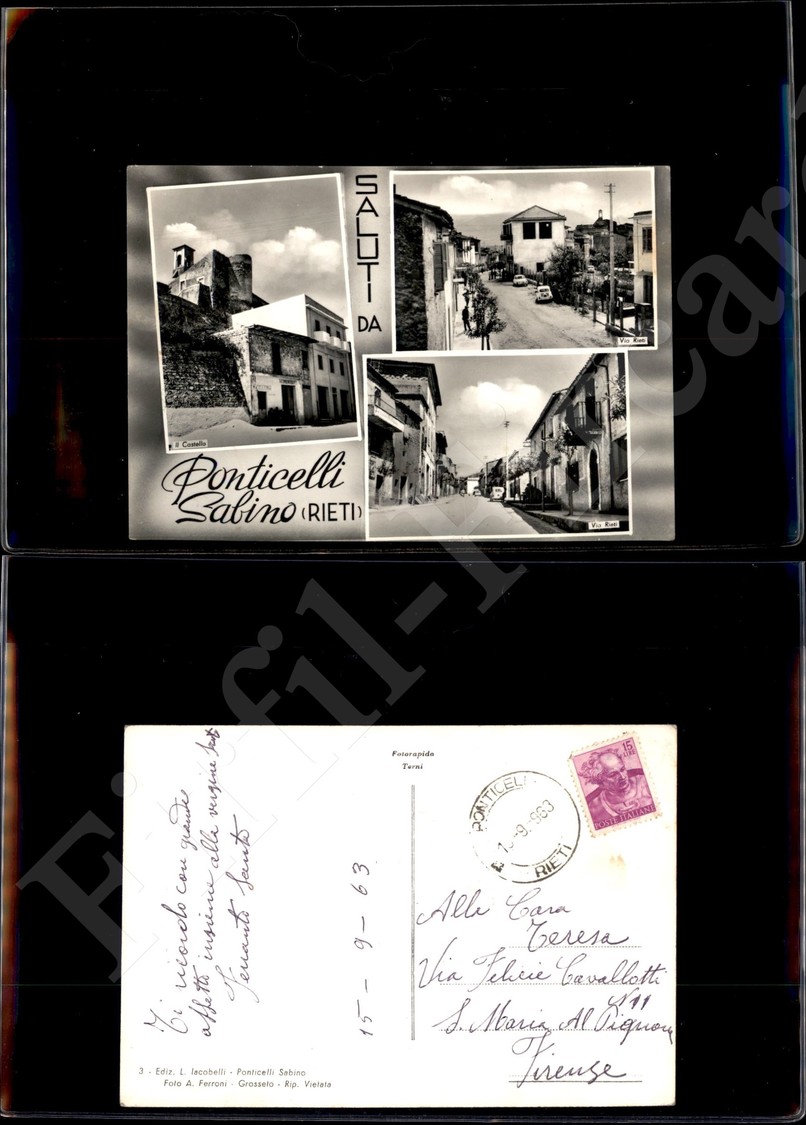 12208 Cartoline - Paesaggistiche - Lazio - Ponticelli Sabino (RI) - Saluti Da, 3 Immagini - 15.9.1963 FG - Other & Unclassified