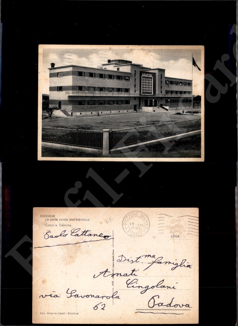 12214 Cartoline - Paesaggistiche - Emila Romagna - Riccione (RN) - Coloni Dalmine - 19.7.1941 FG - Other & Unclassified