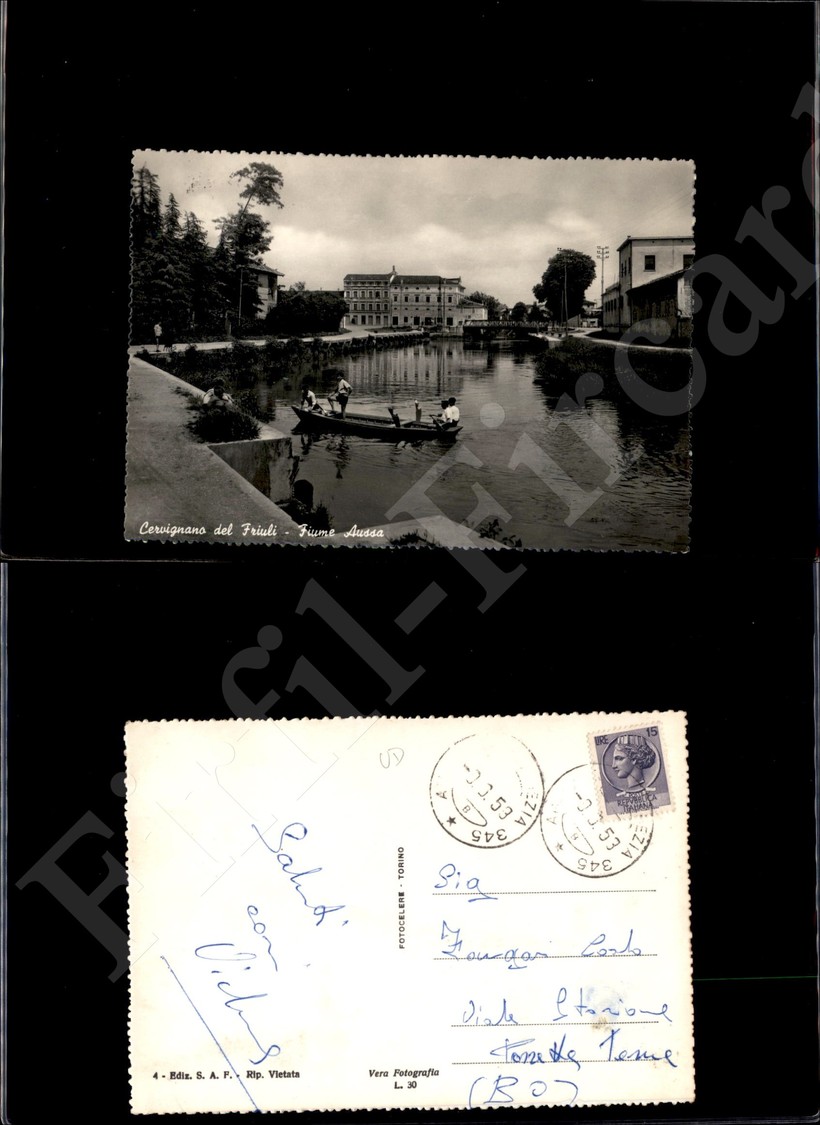 12223 Cartoline - Paesaggistiche - Friuli Venezia Giulia - Cervignano Del  Friuli (UD) - Fiume Aussa - 9.6.1953 FG - Other & Unclassified