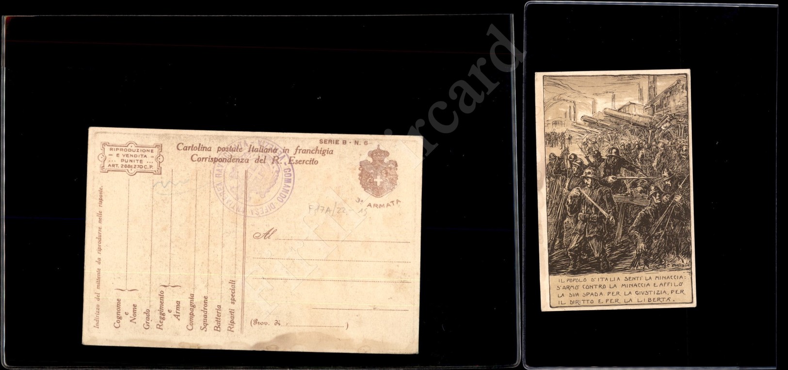 12481 Interi Postali - Fran.Milit. 1918 Guerra Ill. G. Mazzoni (F17A/22) Il Popolo - Nuova - Autres & Non Classés