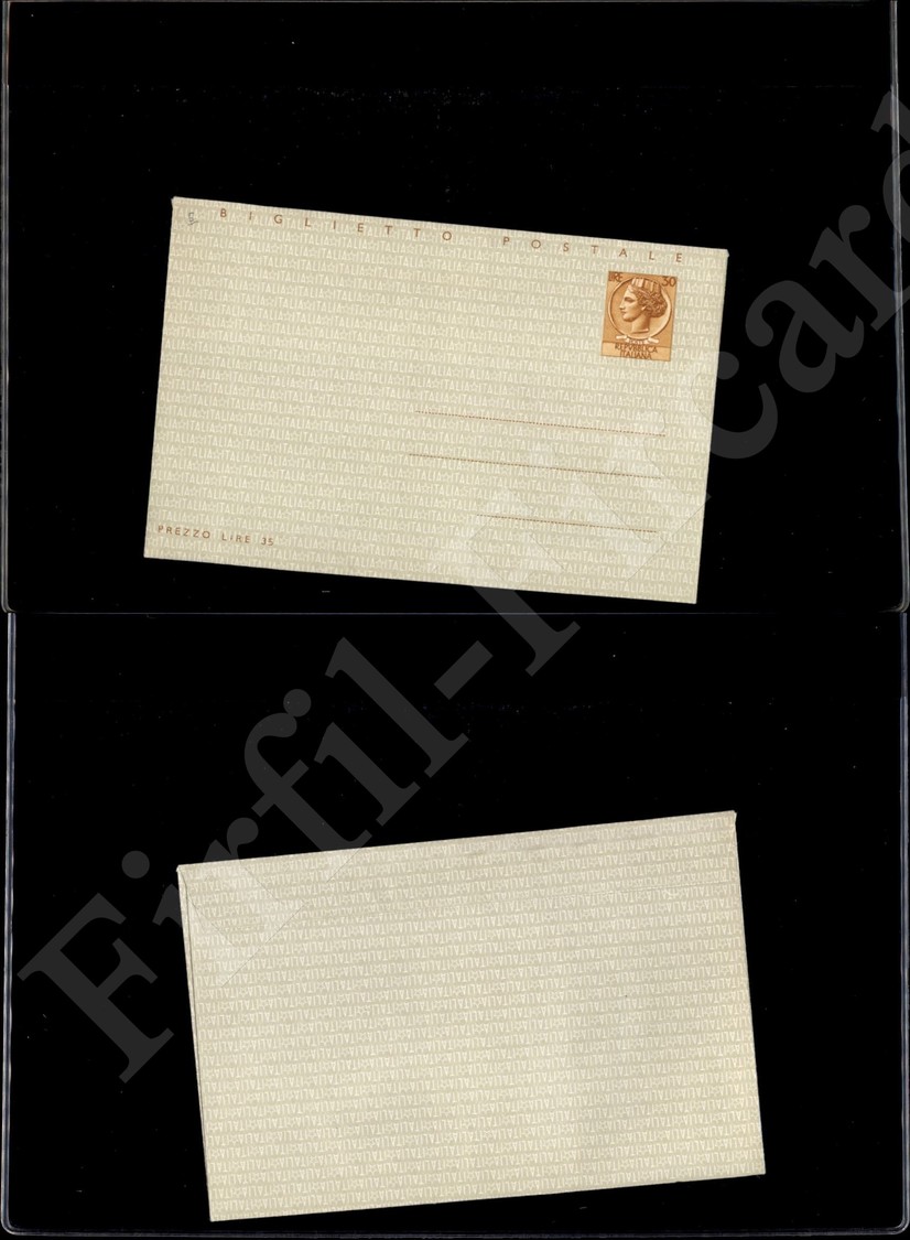 12499 Interi Postali - Biglietto Postale, 1955, Siracusana L.30 Bruno Su Arancio (B46), Nuovo - Autres & Non Classés