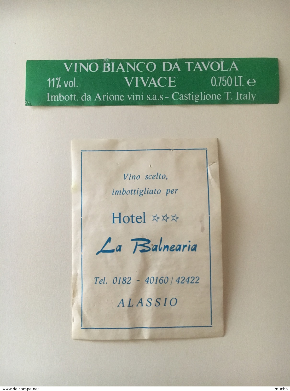 6307 -  Vino Bianco Vivace Pour Hôtel La Balnearia Alassio Italie - Art