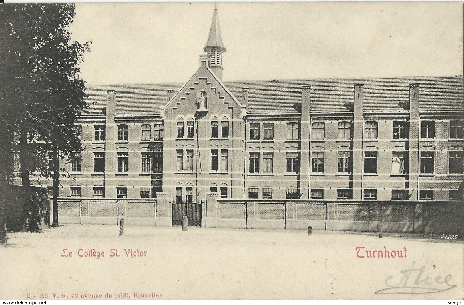 Turnhout   -   Institut St. Victor   -   Zeer Mooie Kaart!   -   1909 Naar  Lier - Turnhout