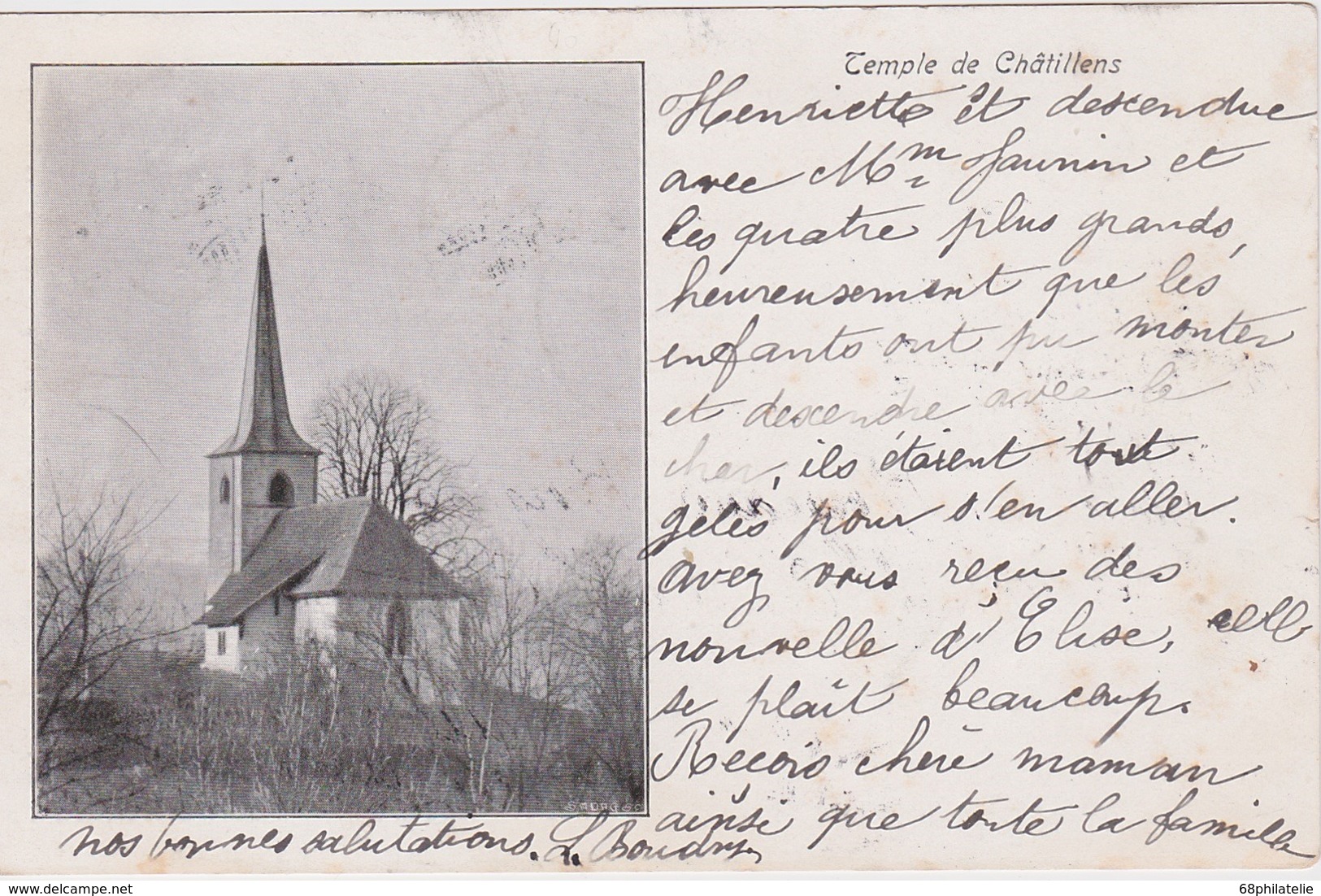 SUISSE 1913 CARTE POSTALE DU CHATEAU DE CHATILLENS - Châtillens