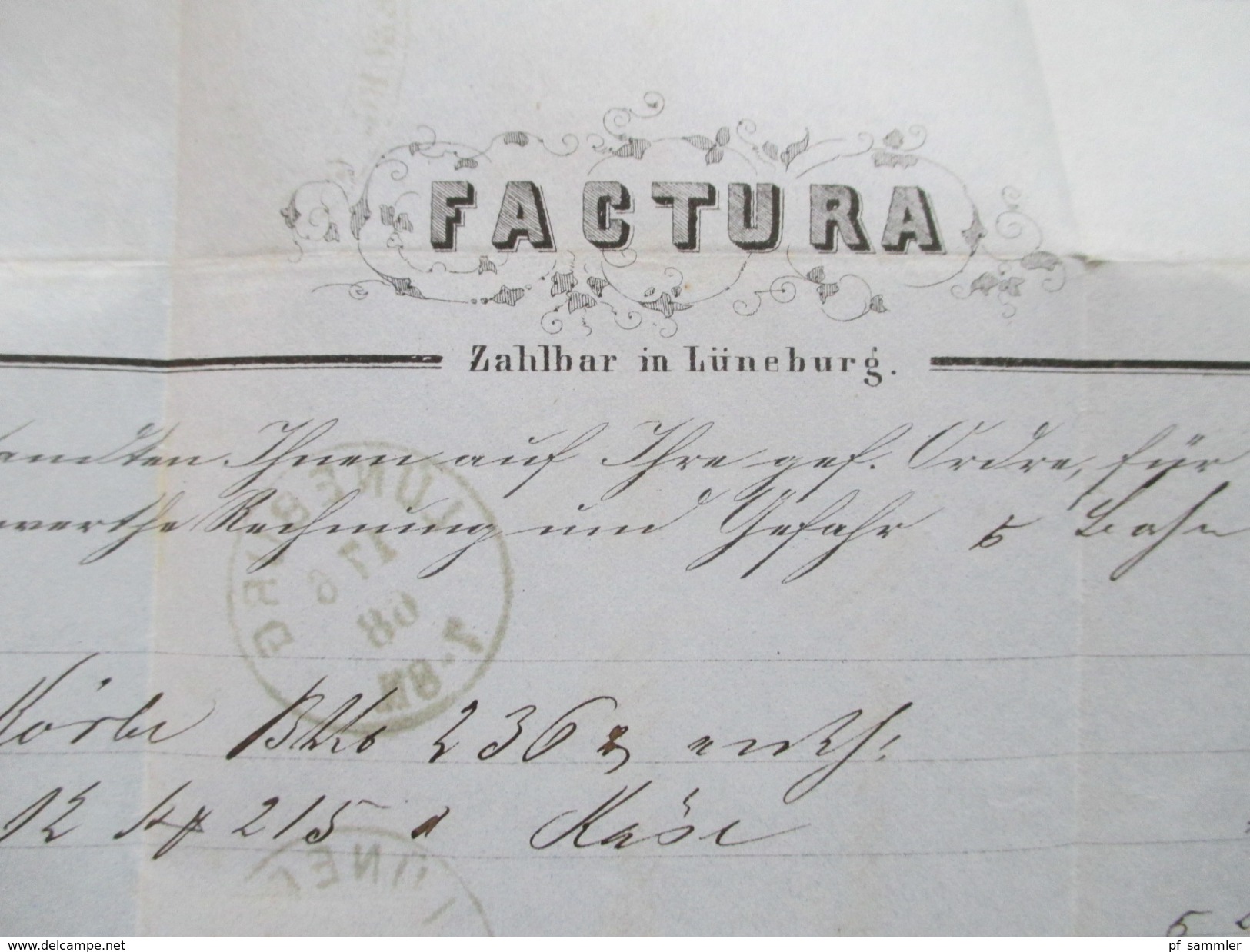 Altdeutschland 1868 NDP Nr. 4 Neustempel K1 Lüneburg Carl Louis Lehmann Rechnung Seife / Oele / Käse / Petroleum usw.