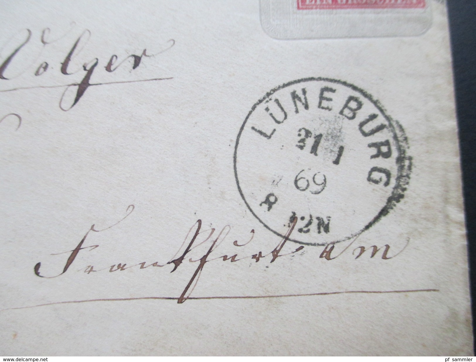 Altdeutschland 1869 NDP Aufbrauchsganzsache Der Preußischen 3 Sgr. Ausgabe! K1 Lüneburg - Frankfurt Am Main - Postal  Stationery