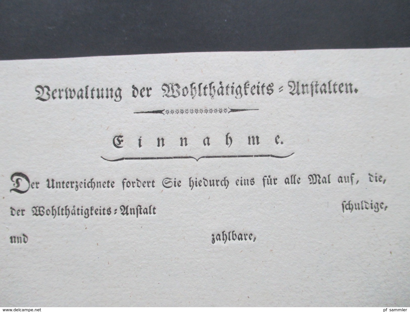 Lüneburg Franzosenzeit Quittung Ungebraucht! Verwaltung Der Wohlthätigkeits Anstalten Einnahme. Ca. 1800 Arrondissement - 1792-1815: Conquered Departments