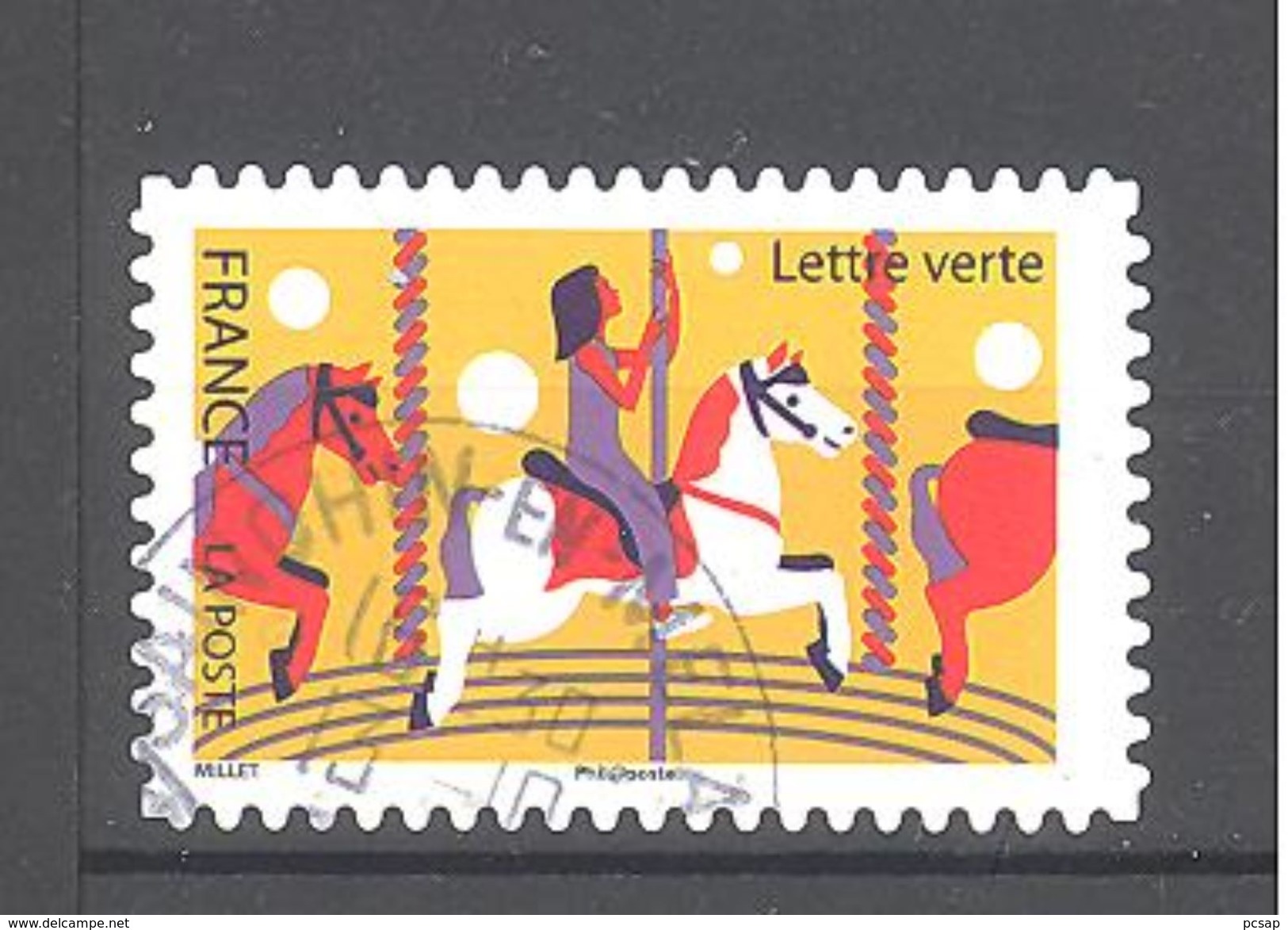 France Autoadhésif Oblitéré N°1433 (La Fête Foraine - Manège De Chevaux De Bois) (cachet Rond) - Oblitérés