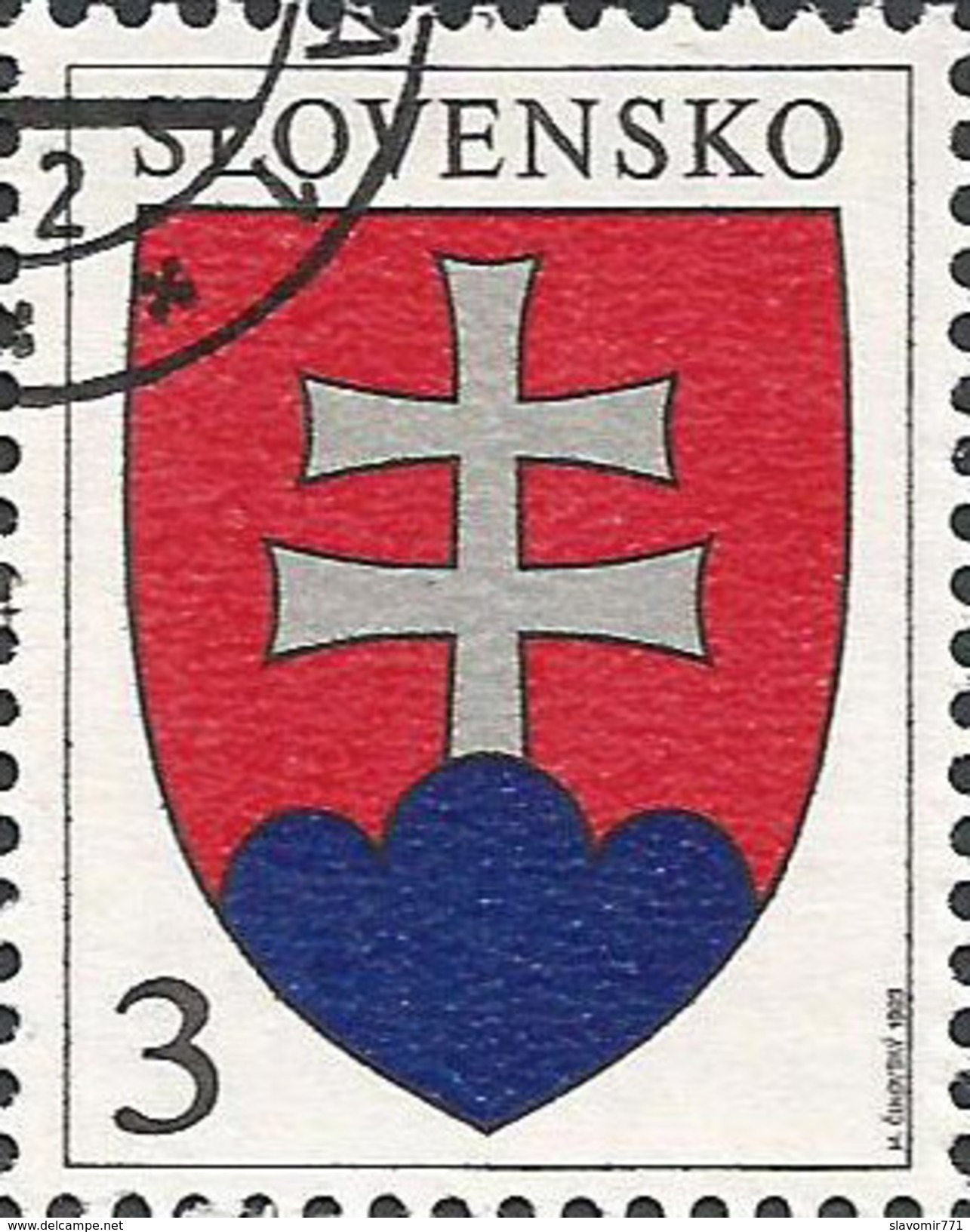 Slovakia 1993 ** Slovak State Symbol ** Mich 162  **Cancelled CTO ** Slowakei - Ungebraucht